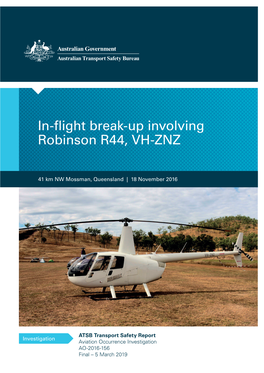 In-Flight Break-Up Involving Robinson R44, VH-ZNZ, 41 Km NW Mossman