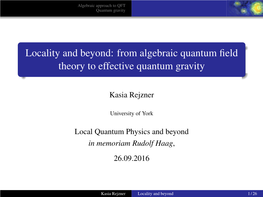 From Algebraic Quantum Field Theory to Effective Quantum Gravity