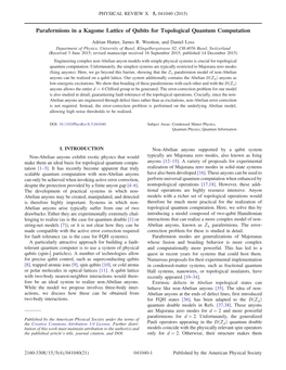 Parafermions in a Kagome Lattice of Qubits for Topological Quantum Computation