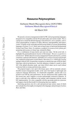 Resource Polymorphism