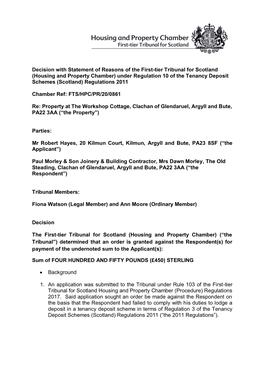 Decision with Statement of Reasons of the First-Tier Tribunal for Scotland