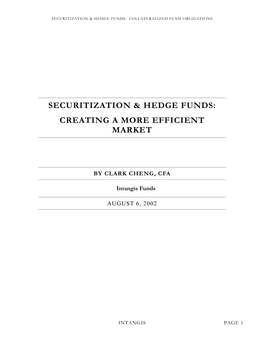 Securitization & Hedge Funds