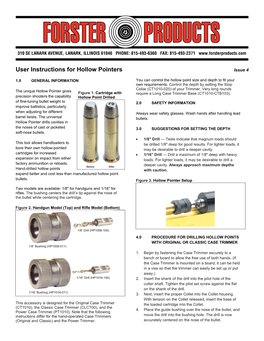 User Instructions for Hollow Pointers Issue 4