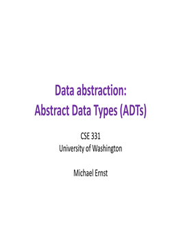 Abstract Data Types (Adts)