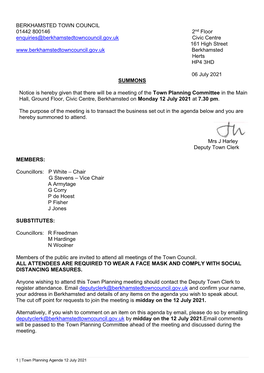 Agenda, Town Planning Committee 12