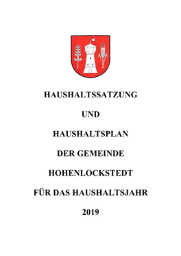 Haushaltssatzung Und Haushaltsplan Der Gemeinde Hohenlockstedt Für
