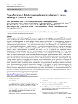 The Performance of Digital Microscopy for Primary Diagnosis in Human Pathology: a Systematic Review