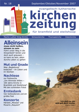 Evangelisch-Lutherische Kirchen Zeitung Für Bramfeld Und Steilshoop
