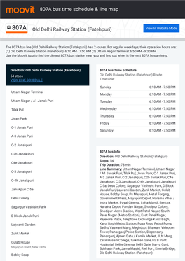 807A Bus Time Schedule & Line Route