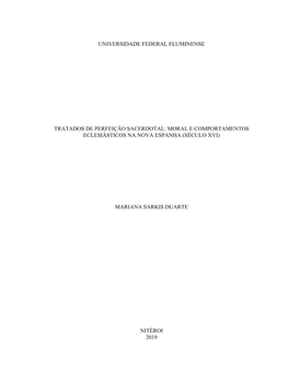 Moral E Comportamentos Eclesiásticos Na Nova Espanha (Século Xvi)