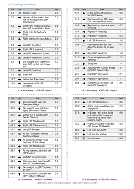 20 to the Edge of the Moor 0.0 Start of Route 0.1 0.1 Left