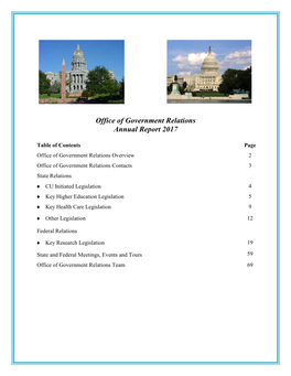 Office of Government Relations Annual Report 2017