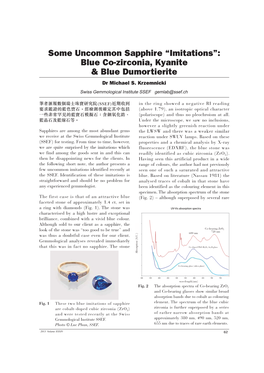 Some Uncommon Sapphire “Imitations”: Blue Co-Zirconia, Kyanite & Blue Dumortierite Dr Michael S