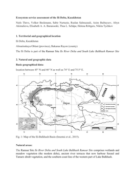 Ecosystem Service Assessment of the Ili Delta, Kazakhstan Niels Thevs