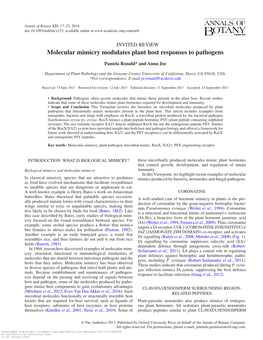 Molecular Mimicry Modulates Plant Host Responses to Pathogens