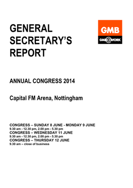 General Secretary‟S Report