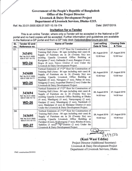 Ldltrt (Kazi Wasi Uddin) Project Director (Additional Secretary) Livestock & Dairy Development Project Department of Livestock Services, Dhaka