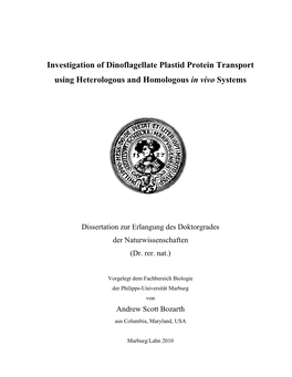 Peridinin-Containing Dinoflagellates Are Eukaryotic Protozoans, Which