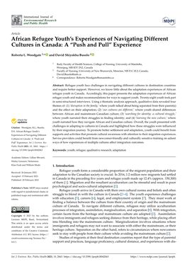 African Refugee Youth's Experiences of Navigating Different Cultures in Canada