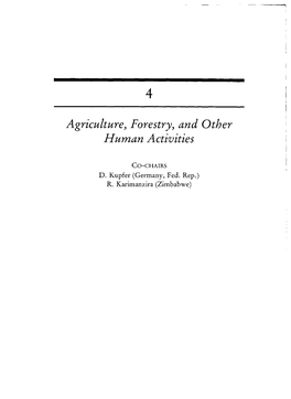 Agriculture, Forestry, and Other Human Activities