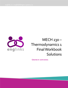 MECH 230 – Thermodynamics 1 Final Workbook Solutions