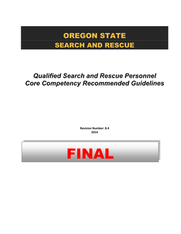 Oregon State SAR Standards