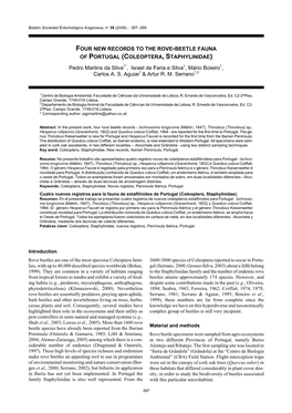 Four New Records to the Rove-Beetle Fauna of Portugal (Coleoptera, Staphylinidae)