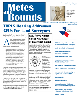 TBPLS Hearing Addresses Ceus for Land Surveyors