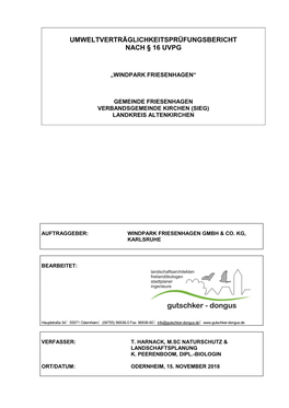 UVP-Bericht Friesenhagen