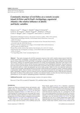 Community Structure of Reef Fishes on a Remote Oceanic Island