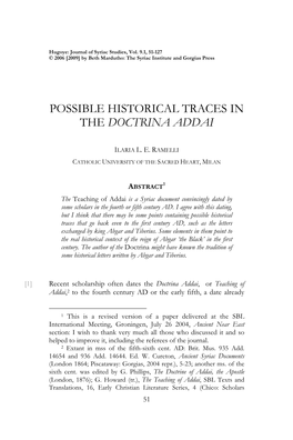 Possible Historical Traces in the Doctrina Addai