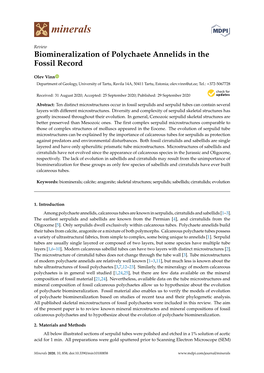 Biomineralization of Polychaete Annelids in the Fossil Record