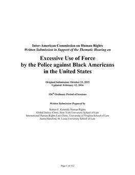 Excessive Use of Force by the Police Against Black Americans in the United States