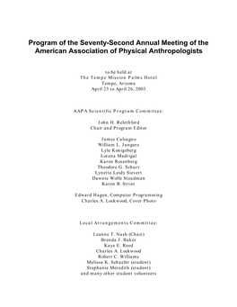 Annual Meeting Issue 2003 Final Revision