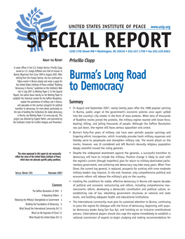 Burma's Long Road to Democracy