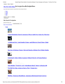 The New York Times Site Search Navigation 1. US