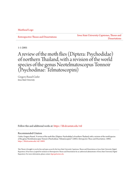 Diptera: Psychodidae) of Northern Thailand, with a Revision of the World Species of the Genus Neotelmatoscopus Tonnoir (Psychodinae: Telmatoscopini)" (2005)