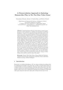 A Neuroevolution Approach to Imitating Human-Like Play in Ms