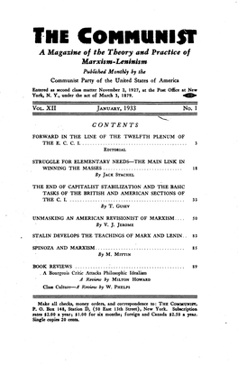 A PDF of All the Tables of Contents for 1933