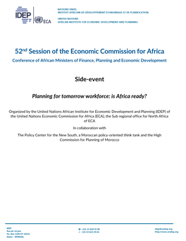52Nd Session of the Economic Commission for Africa Conference of African Ministers of Finance, Planning and Economic Development