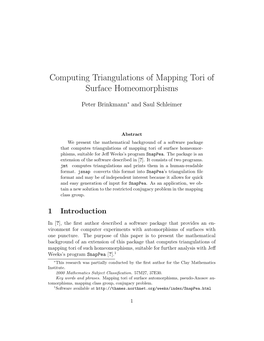 Computing Triangulations of Mapping Tori of Surface Homeomorphisms