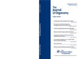 Journal of Orgonomy Journal of Orgo