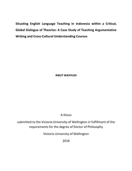 Situating English Language Teaching in Indonesia Within a Critical, Global