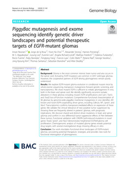 Piggybac Mutagenesis and Exome Sequencing Identify Genetic Driver