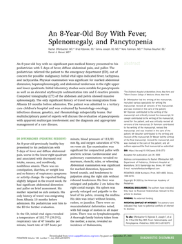 An 8-Year-Old Boy with Fever, Splenomegaly, and Pancytopenia