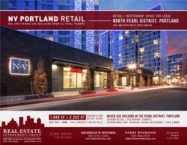 Nv Portland Retail North Pearl District, Portland 284-Unit Mixed Use Building Over 26 Total Floors 1261 Nw Overton St, Portland Or