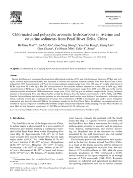 Chlorinated and Polycyclic Aromatic Hydrocarbons in Riverine and Estuarine Sediments from Pearl River Delta, China