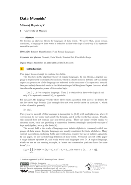 Data Monoids∗