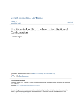 Traditions in Conflict: the Internationalization of Confrontation Kweku Vanderpuyet