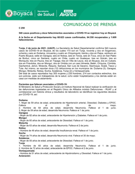 Comunicado De Prensa C 250